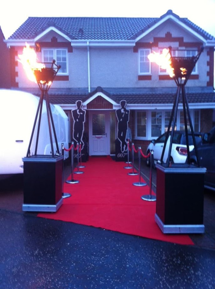 Red Carpet, Ropes and Poles with Gas Flambeux Hire Scotland
