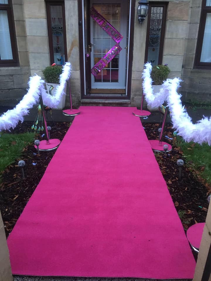 Pink Carpet hire private house Edinburgh Scotland